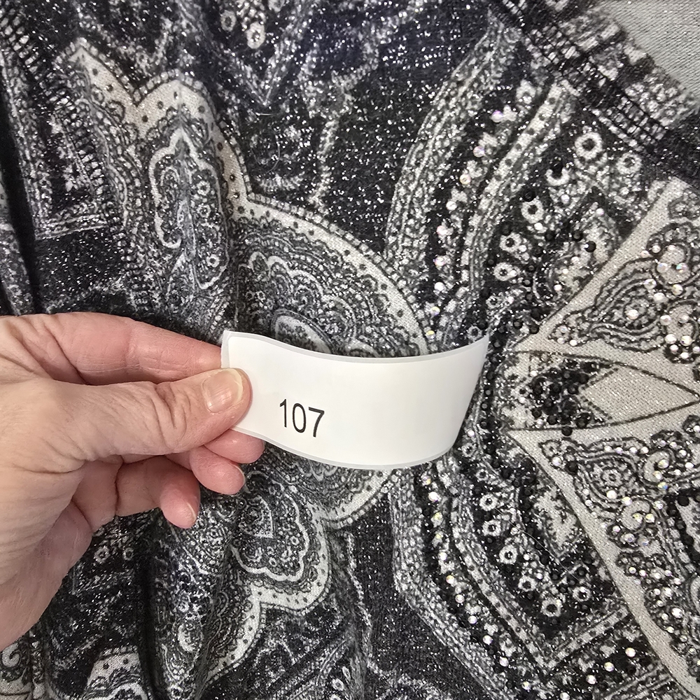 CJ Banks Patterned Sparkly Long Sleeve Top With Gems And Hood Size 1X 107 - Picture 4 of 11